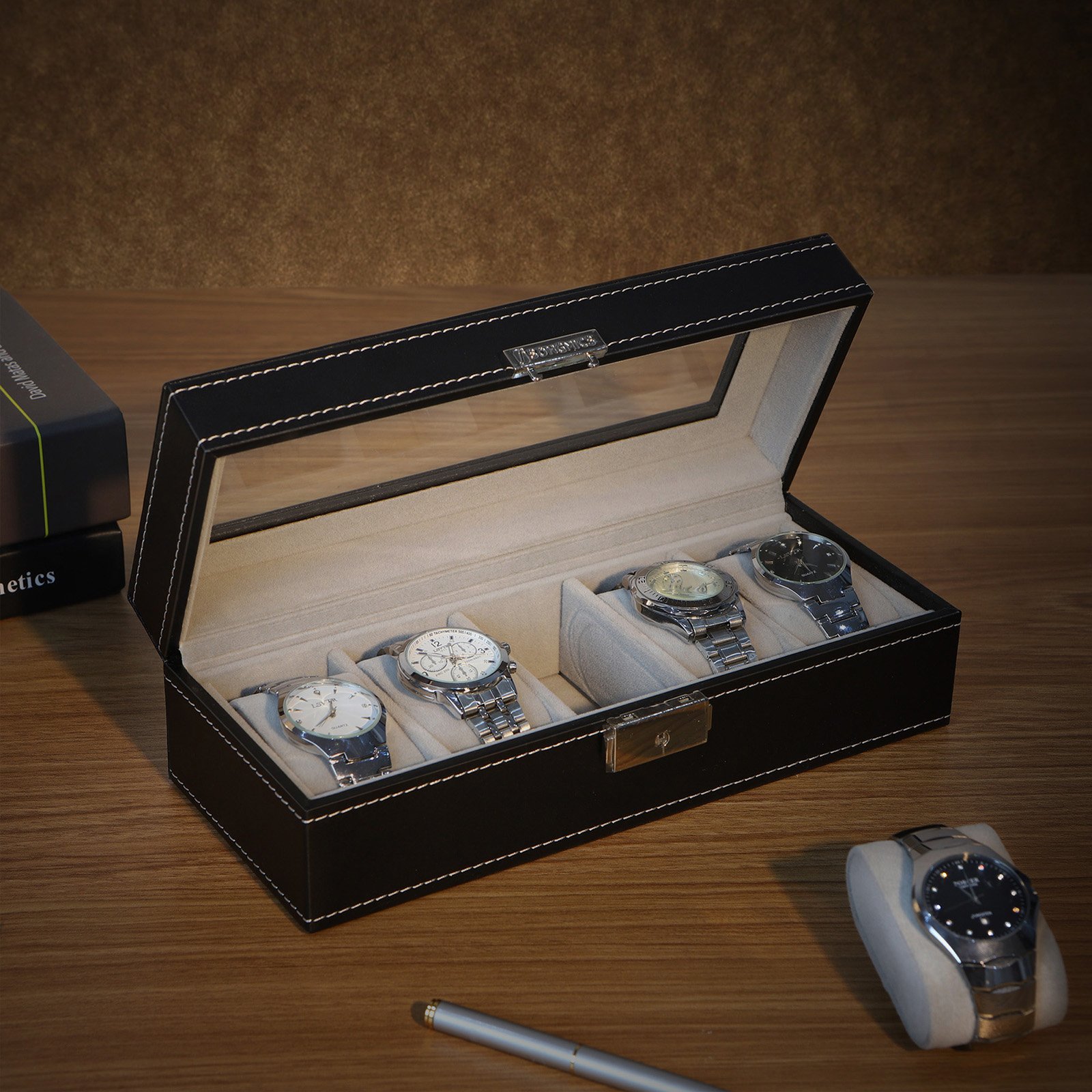 songmics-uhrenbox-jwb05b-uhrenkasten-mit-5-f-chern-und-glasdeckel image 3