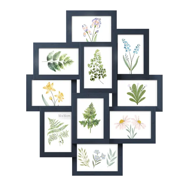 songmics-bilderrahmen-collage-10er-f-r-10-x-15-cm-marineblau image 1