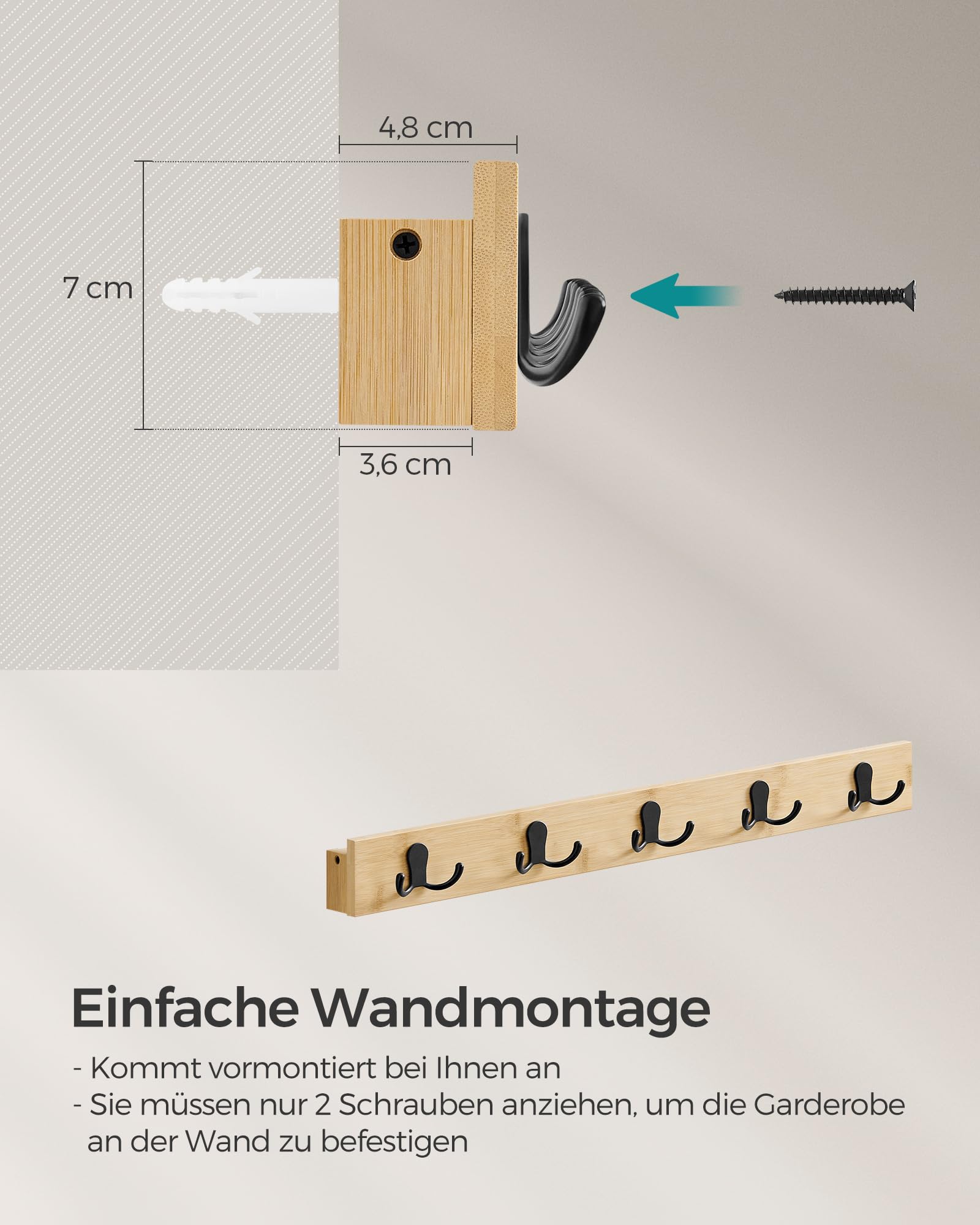 songmics-wandgarderobe-lcr005n01-naturbeige-bambus-5-haken image 7