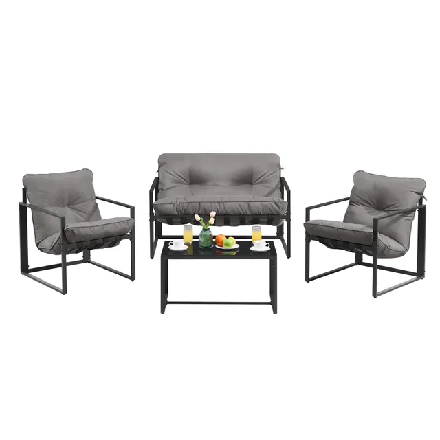 songmics-gartenm-bel-set-ggf040gz01-4-teilig-grau-mit-polster image 1