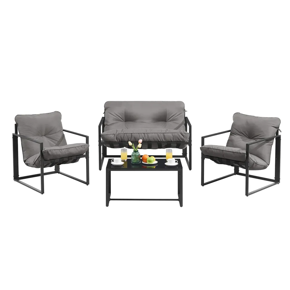 songmics-gartenm-bel-set-ggf040gz01-4-teilig-grau-mit-polster image 1