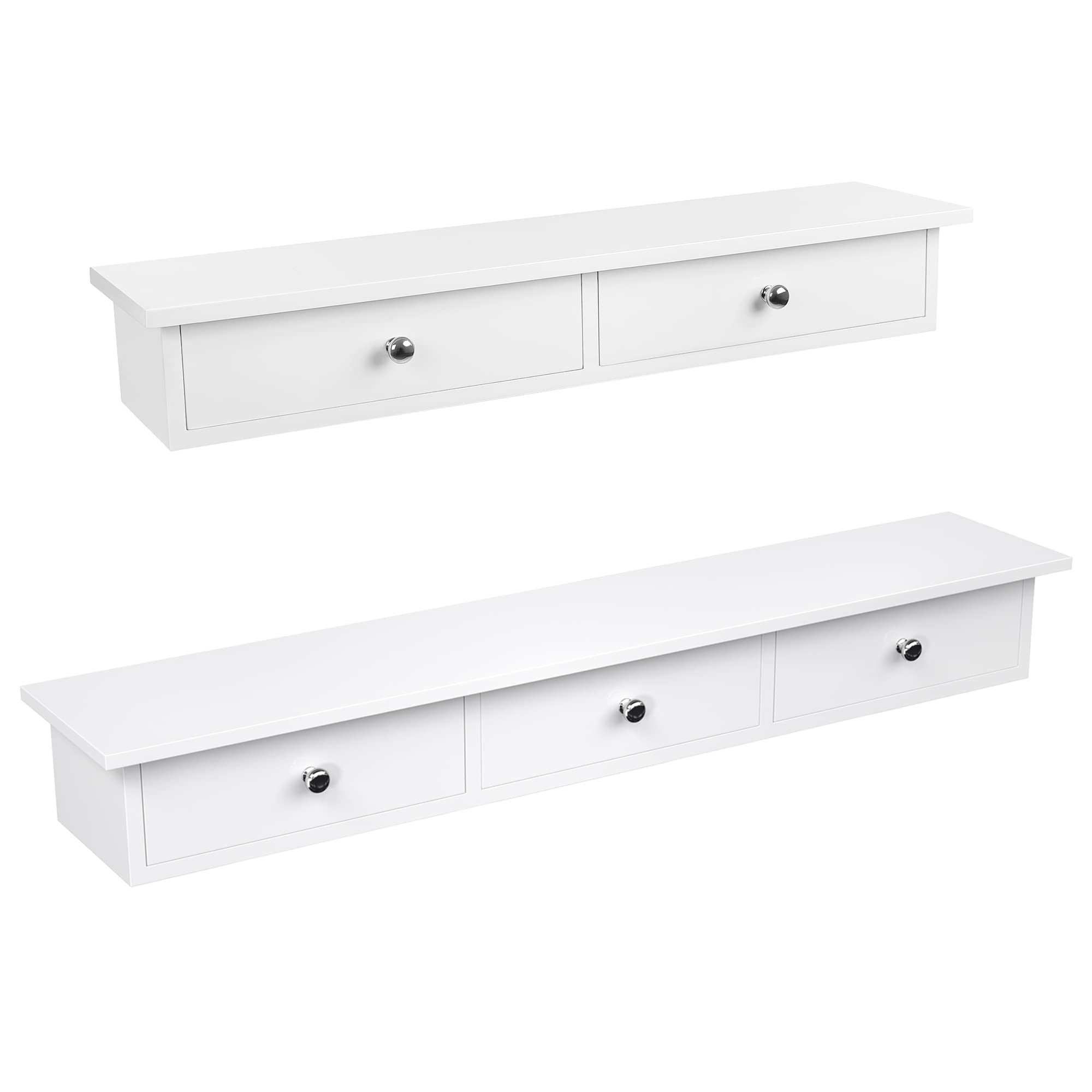 songmics-wandregal-set-2-teilig-mit-5-schubladen-wei-hochglanz-lws100w01 image 1