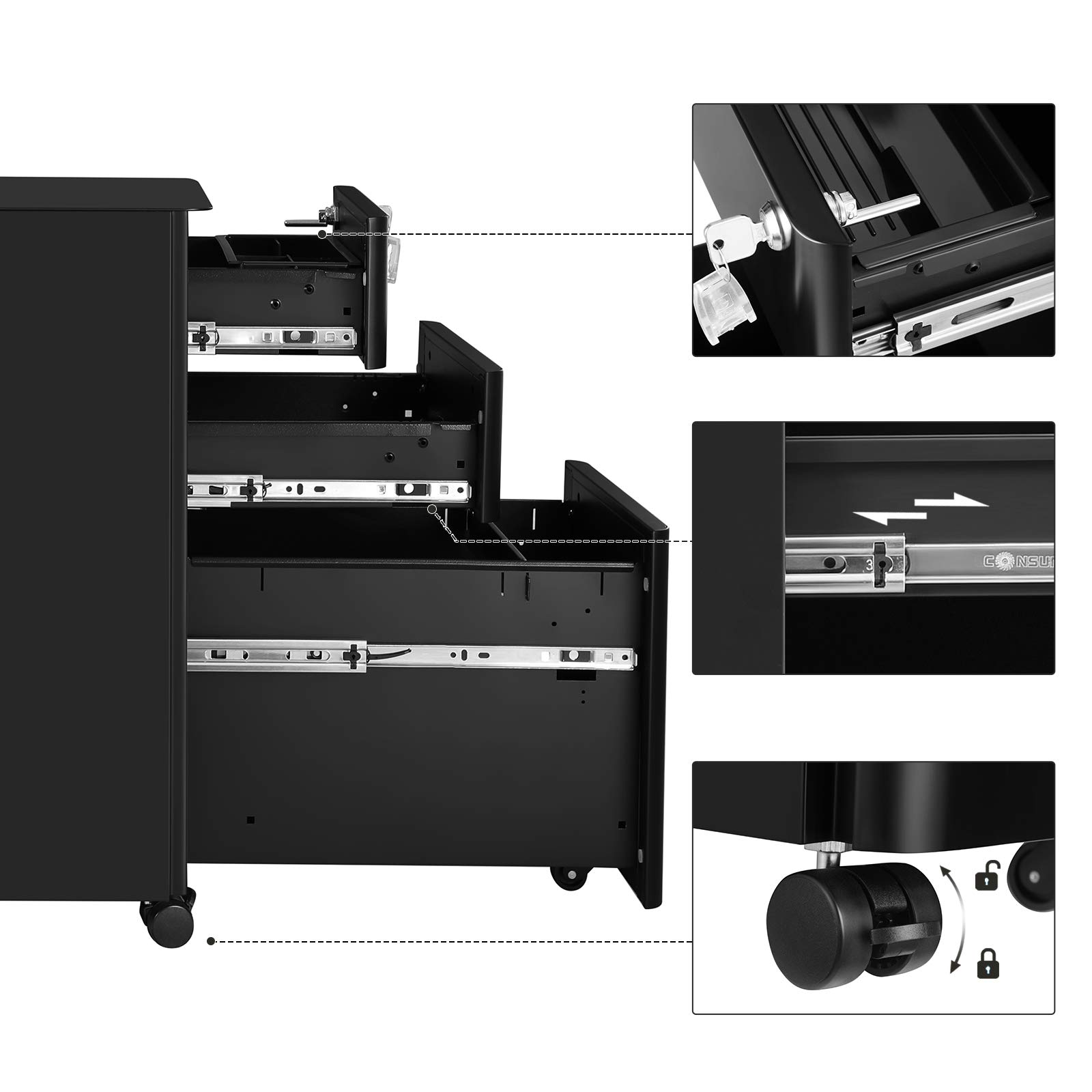 songmics-berend-ofc030b01-rollcontainer-mit-3-schubladen-abschlie-bar-schwarz image 6