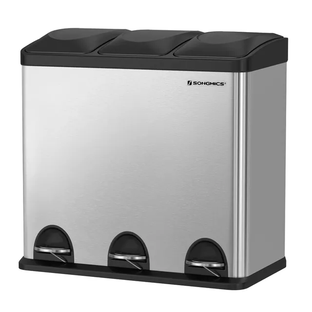 songmics-m-lleimer-f-r-die-k-che-treteimer-mit-3-f-chern-3-x-18-liter-54-liter image 1