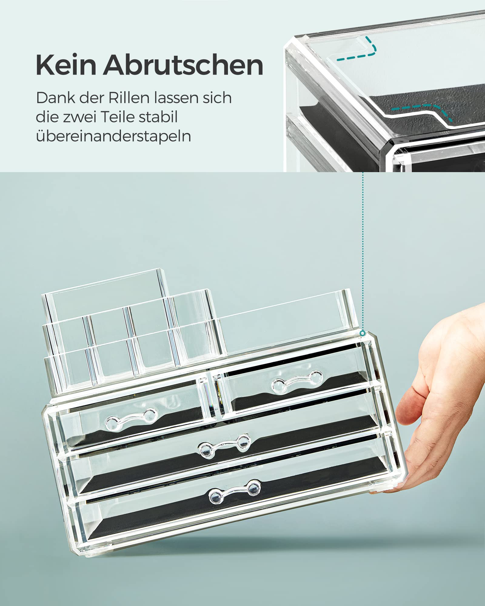 songmics-make-up-organizer-jka001tp-kosmetik-organizer-transparent-mit-4-schubla image 7