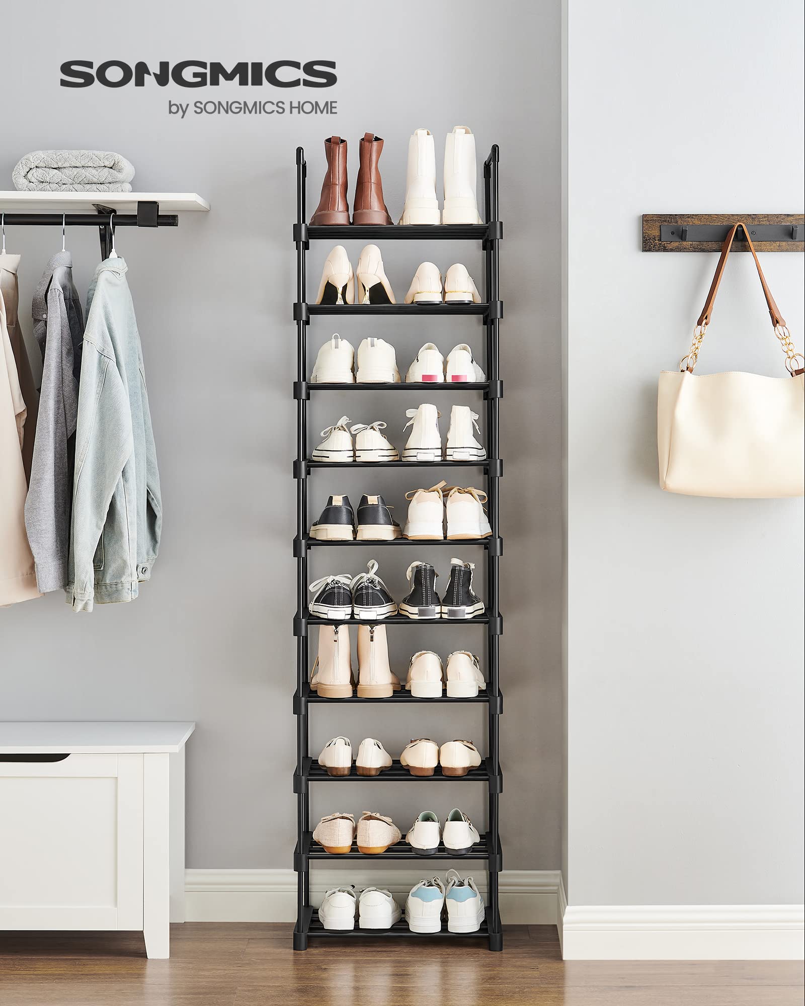 songmics-schuhregal-10-ebenen-metall-30x45x174-cm-lsa25bk-schwarz image 4