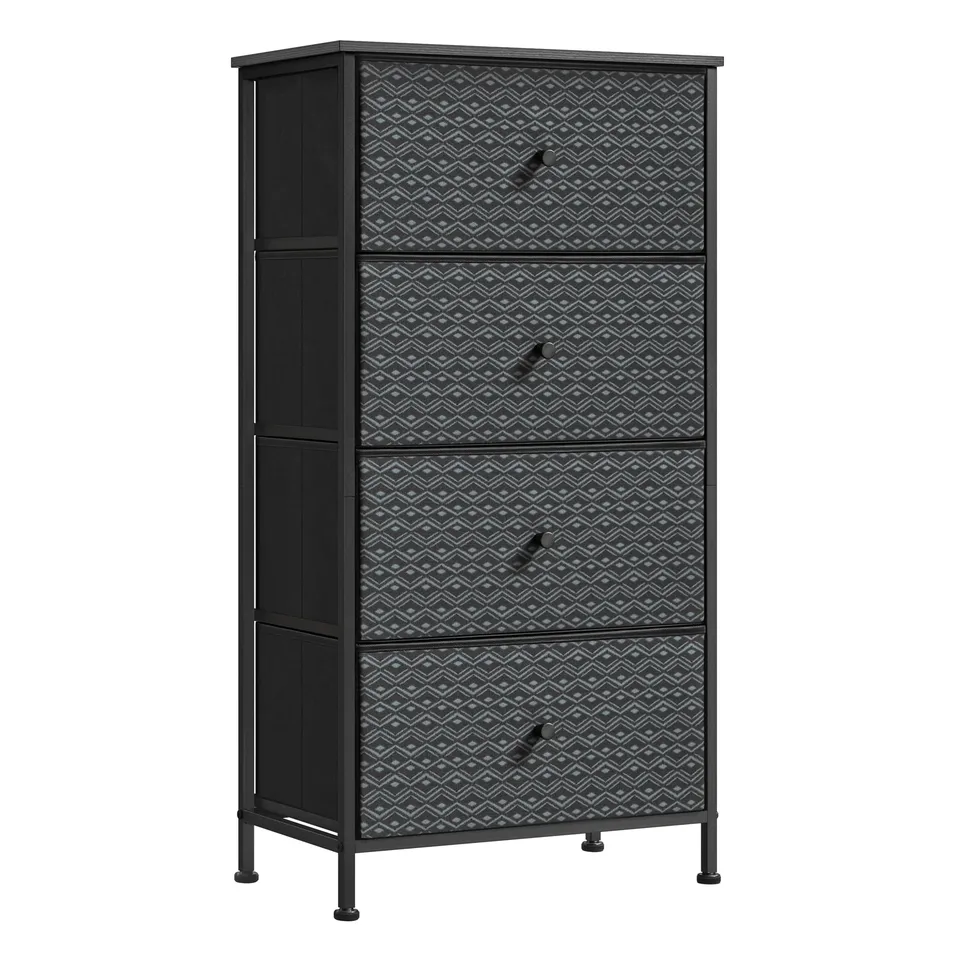 songmics-kommode-lts114b01-mit-4-stoffschubladen-99-cm-ebenholzschwarz-tintensch image 1
