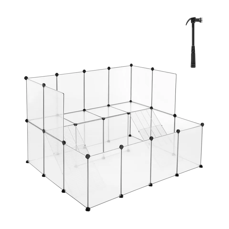 songmics-freigehege-lpc004w01-f-r-kleintiere-laufstall-wei-143-cm image 1