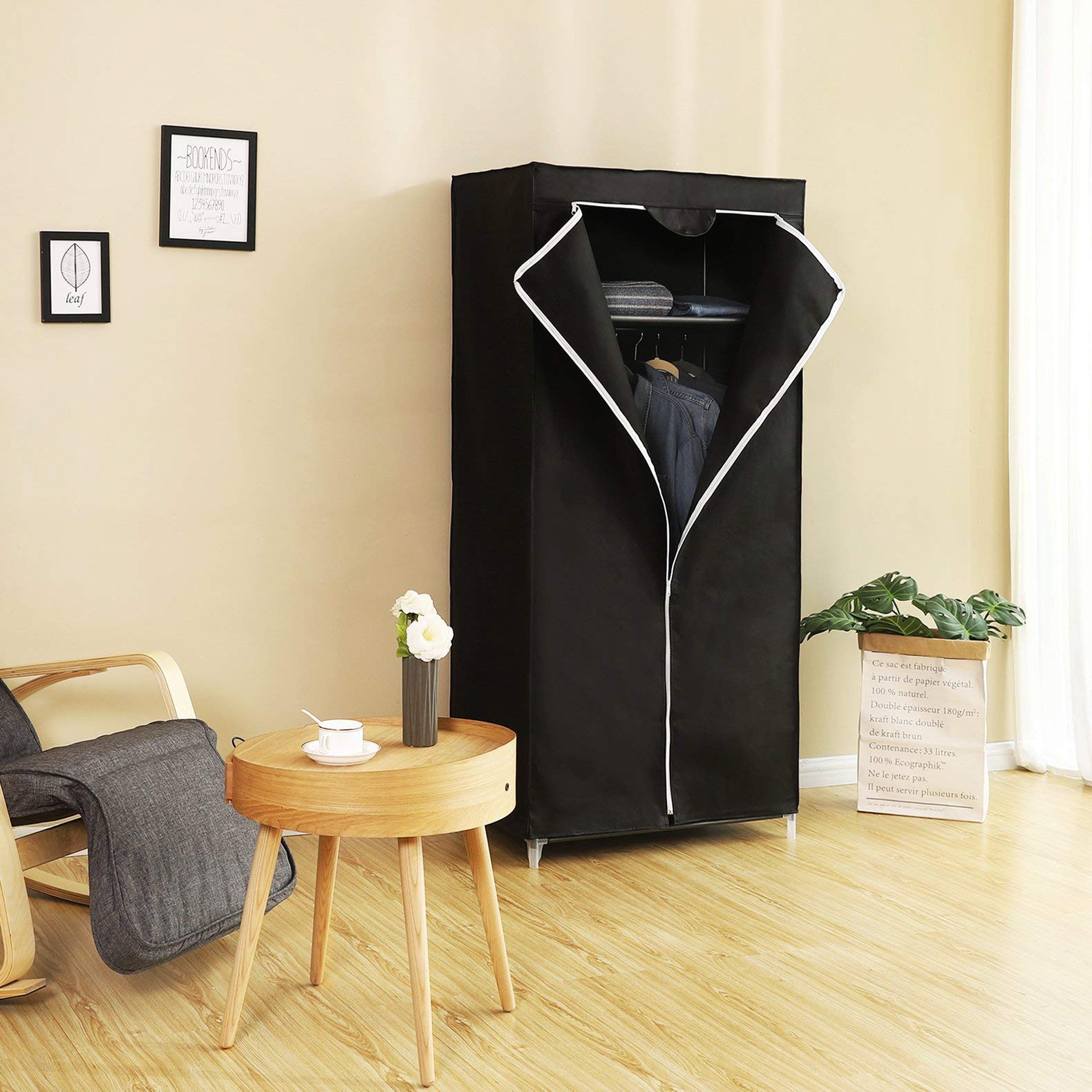 songmics-kleiderschrank-ryg83h-stoffschrank-faltbar-75-x-45-x-160-cm-schwarz image 3