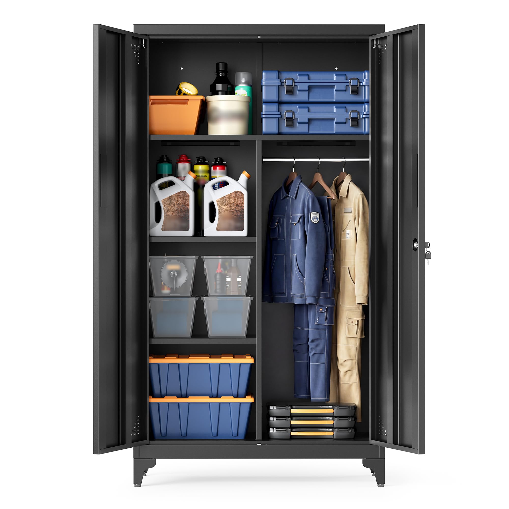 songmics-omc018bd01-mehrzweckschrank-metall-80x40x165-cm-mattschwarz image 1