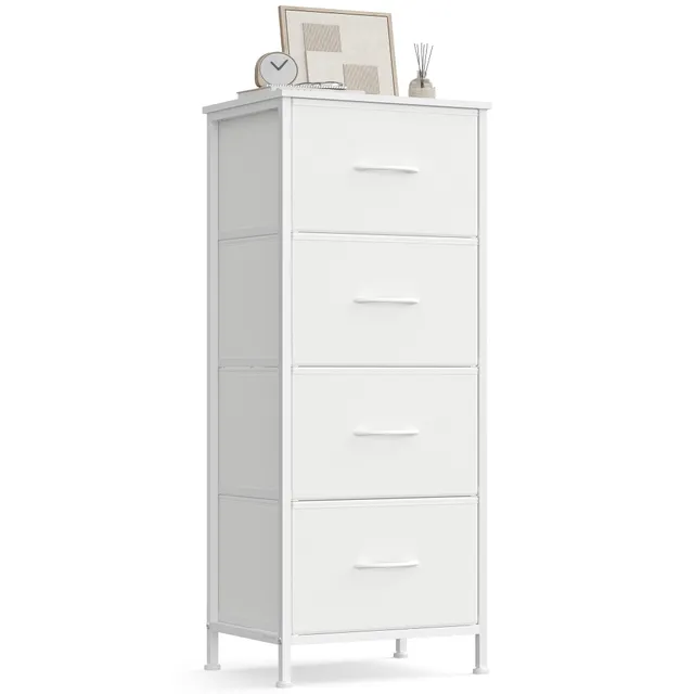 songmics-bellah-lgs314wh01-kommode-4-schubladen-wolkenwei-schneewei image 1