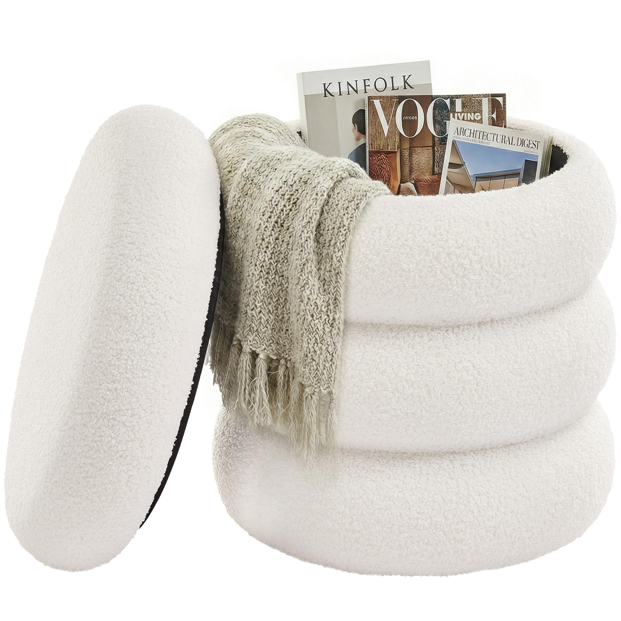 songmics-schminkhocker-rund-mit-stauraum-30-l-teddyfleece image 1