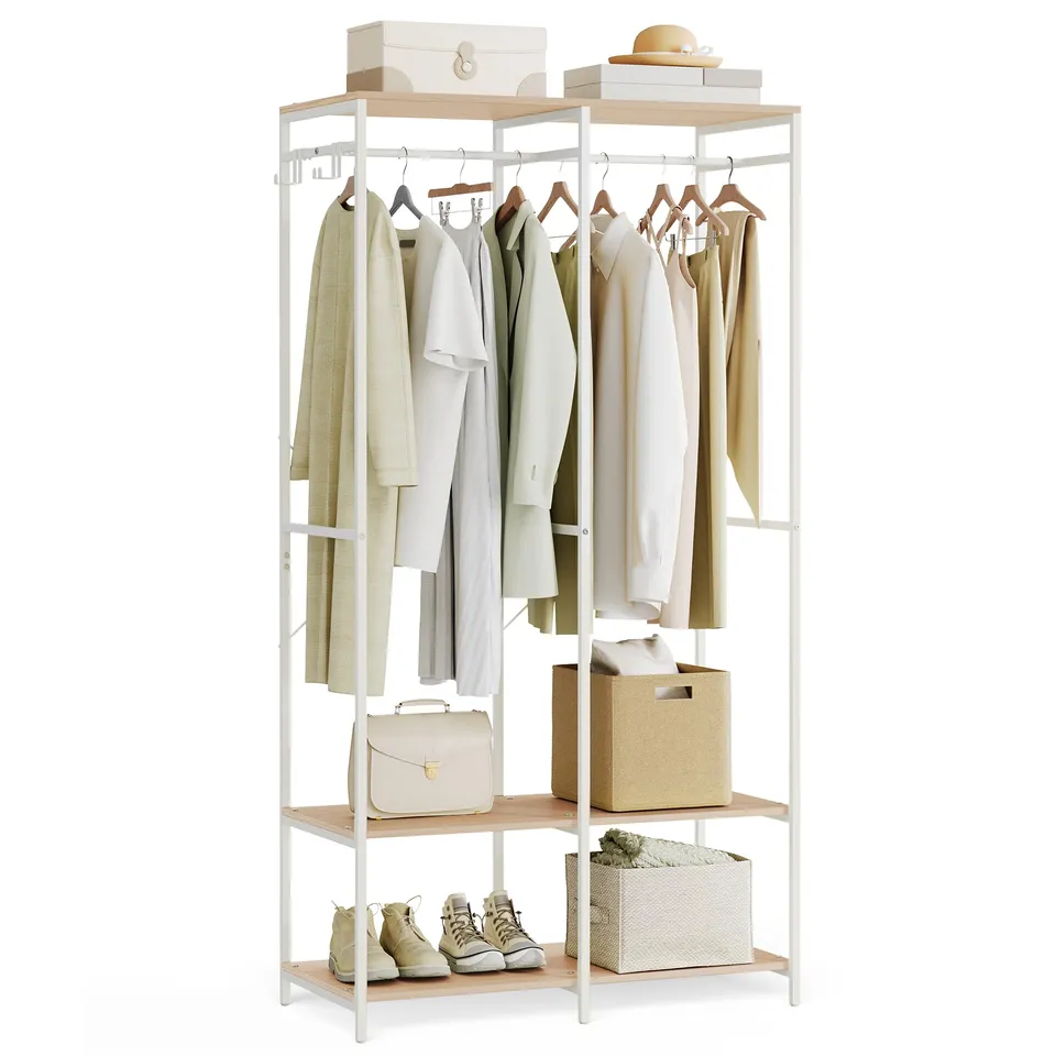 songmics-kleiderschrank-offen-94-5-x-40-x-180-cm-garderobe-mit-stange image 1