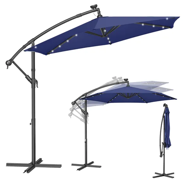 songmics-sonnenschirm-300-cm-mit-led-solar-beleuchtung-upf-50 image 1