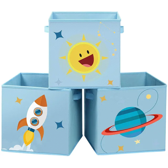 songmics-aufbewahrungsboxen-rfb001b03-3er-set-30x30x30-cm-weltall-blau image 1