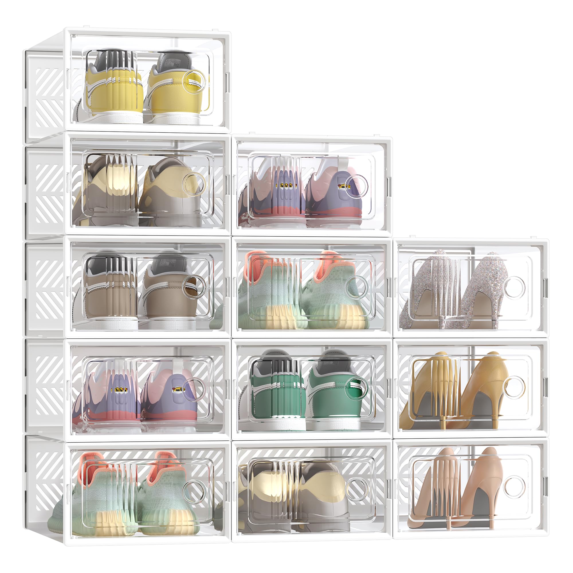 songmics-schuhboxen-12er-set-transparent-wei-stapelbare-aufbewahrungsbox-bis-gr- image 1