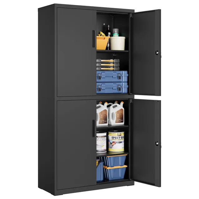 songmics-aktenschrank-omc016b01-stahl-40x80x180cm-mattschwarz image 1