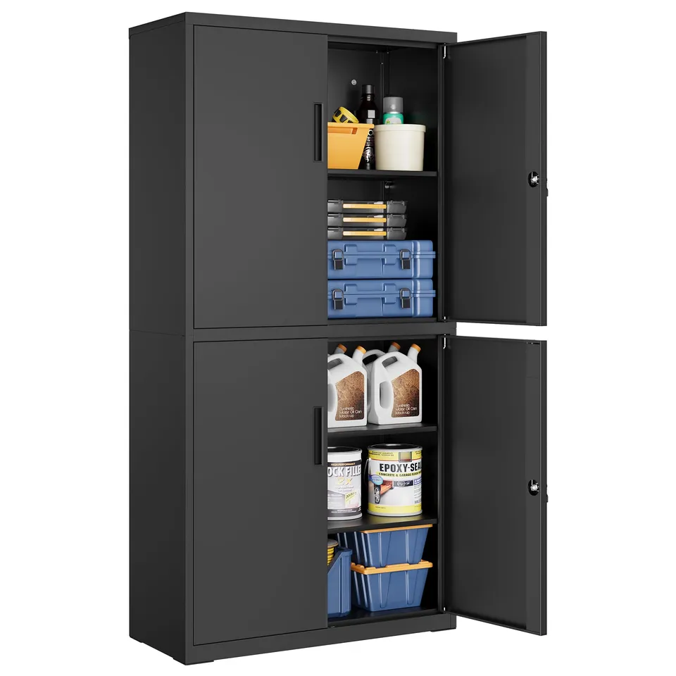 songmics-aktenschrank-omc016b01-stahl-40x80x180cm-mattschwarz image 1