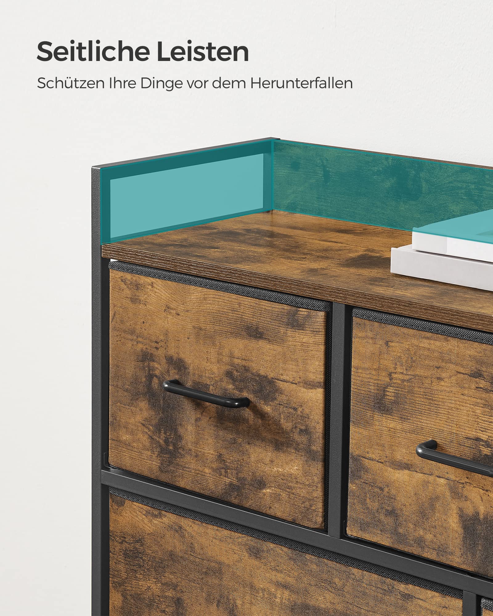 songmics-bellah-lts137bh01-kommode-7-stoffschubladen-vintagebraun-schwarz image 5