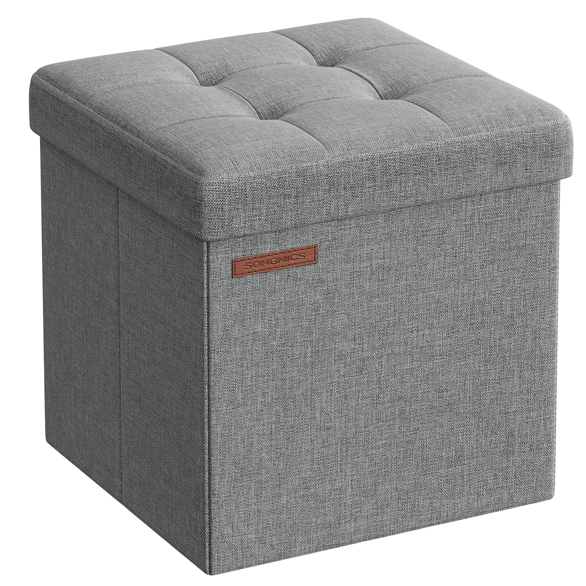 songmics-lsf028g02-aufbewahrungshocker-faltbar-30x30x30-cm-hellgrau image 1