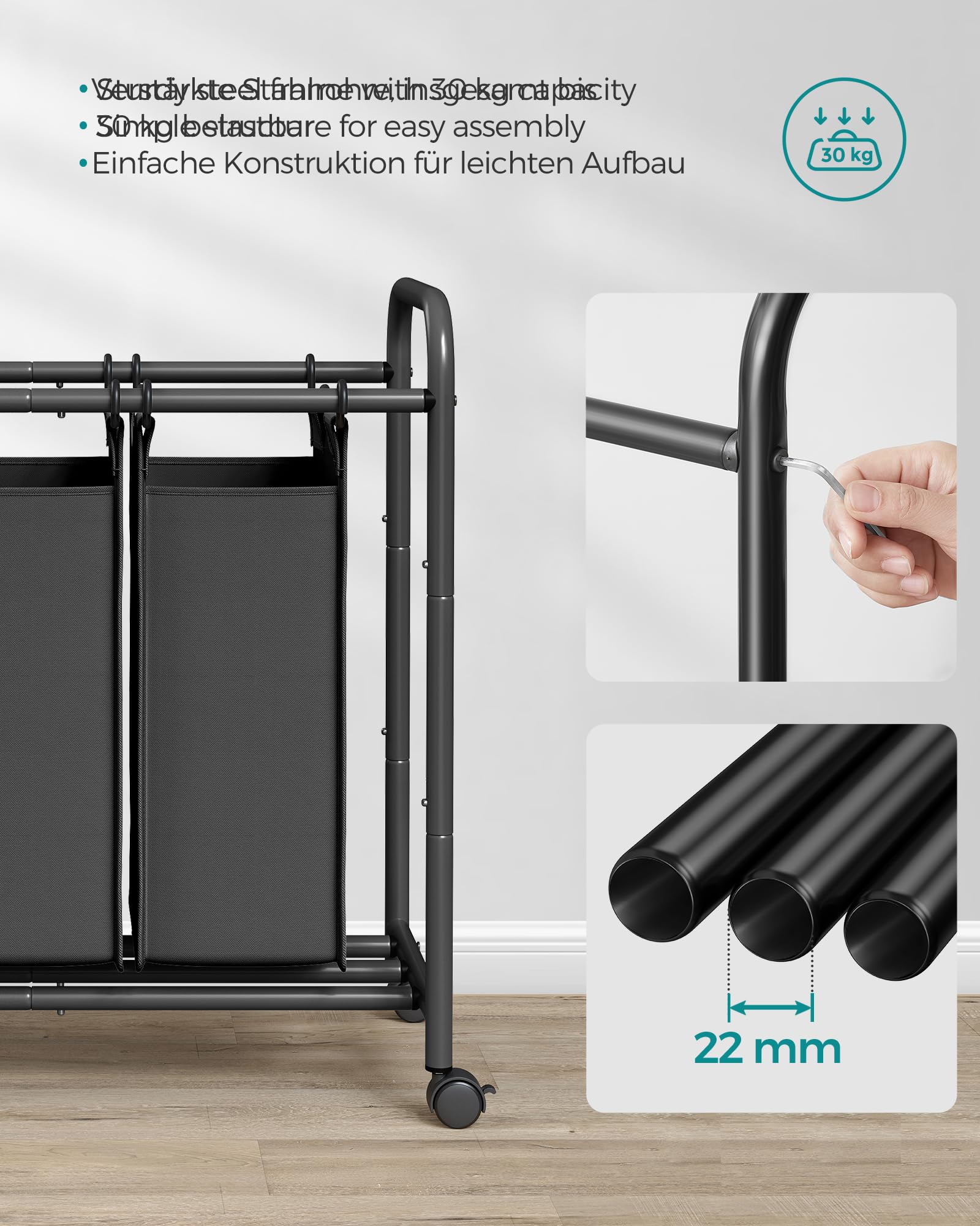 songmics-w-schekorb-lsf003b-w-schesortierer-3-f-cher-132-l-schwarz-mit-rollen image 5