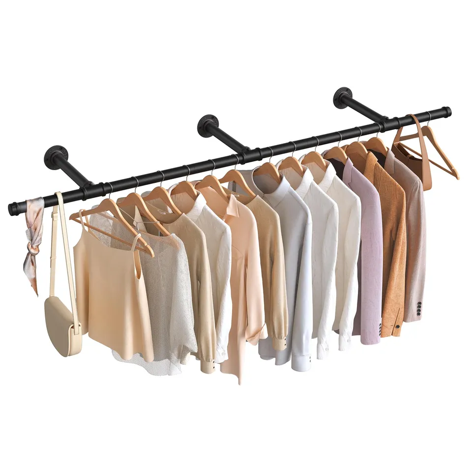 songmics-kleiderstange-wand-hsr104b01-schwarz-170-cm-68-kg image 1