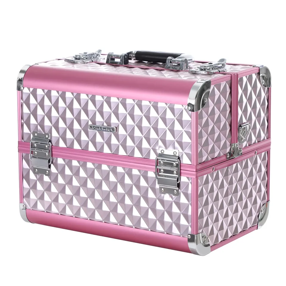 songmics-kosmetikkoffer-jbc319p-schminkkoffer-36-x-28-x-23-cm-silbernes-pink image 1