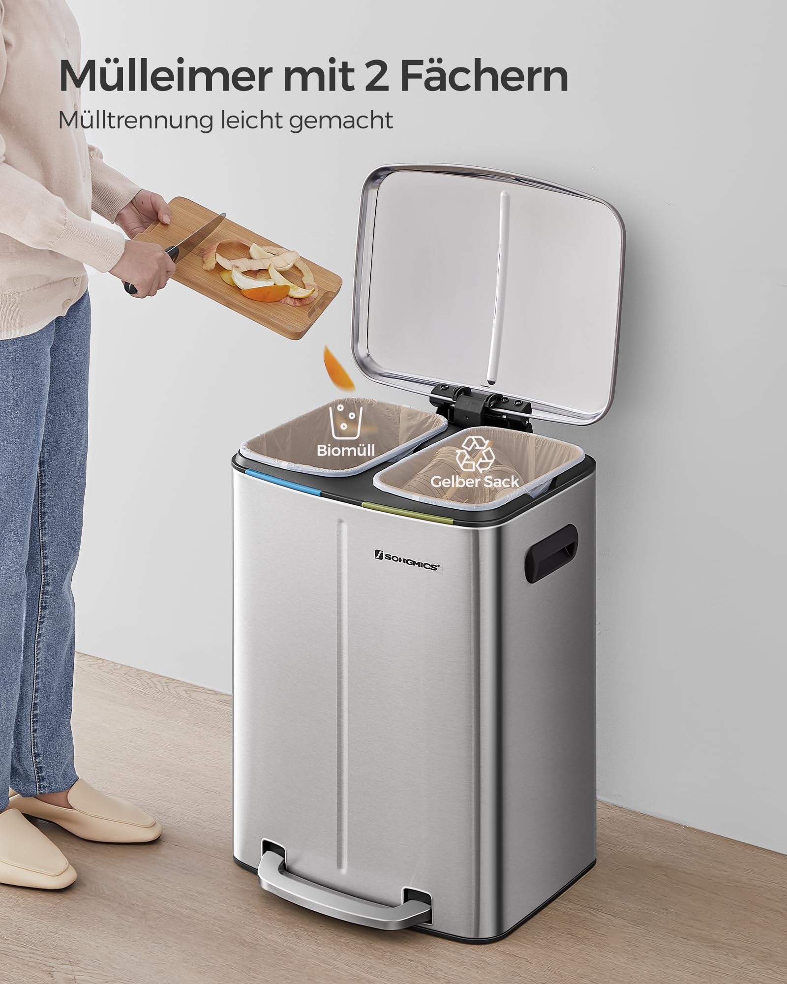 songmics-m-lleimer-k-che-2x20-l-m-lltrennsystem-edelstahl-mit-pedal image 3