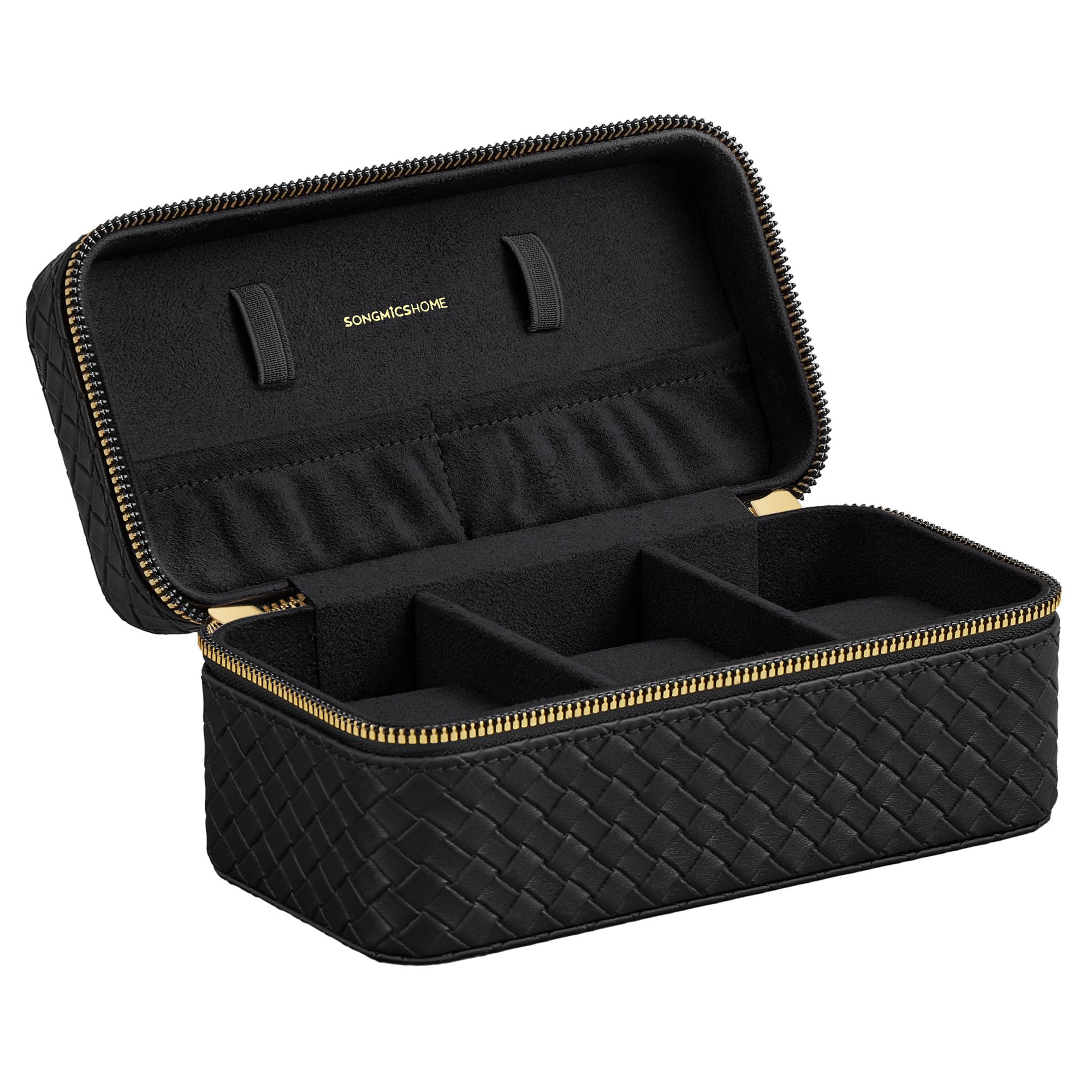 songmics-home-ronne-jwb017b01-uhrenbox-etui-f-r-3-uhren-schwarz-schwarz image 1