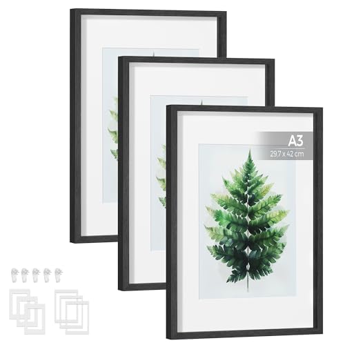 songmics-bilderrahmen-rpf064b01-3er-set-aschschwarz-glas image 7