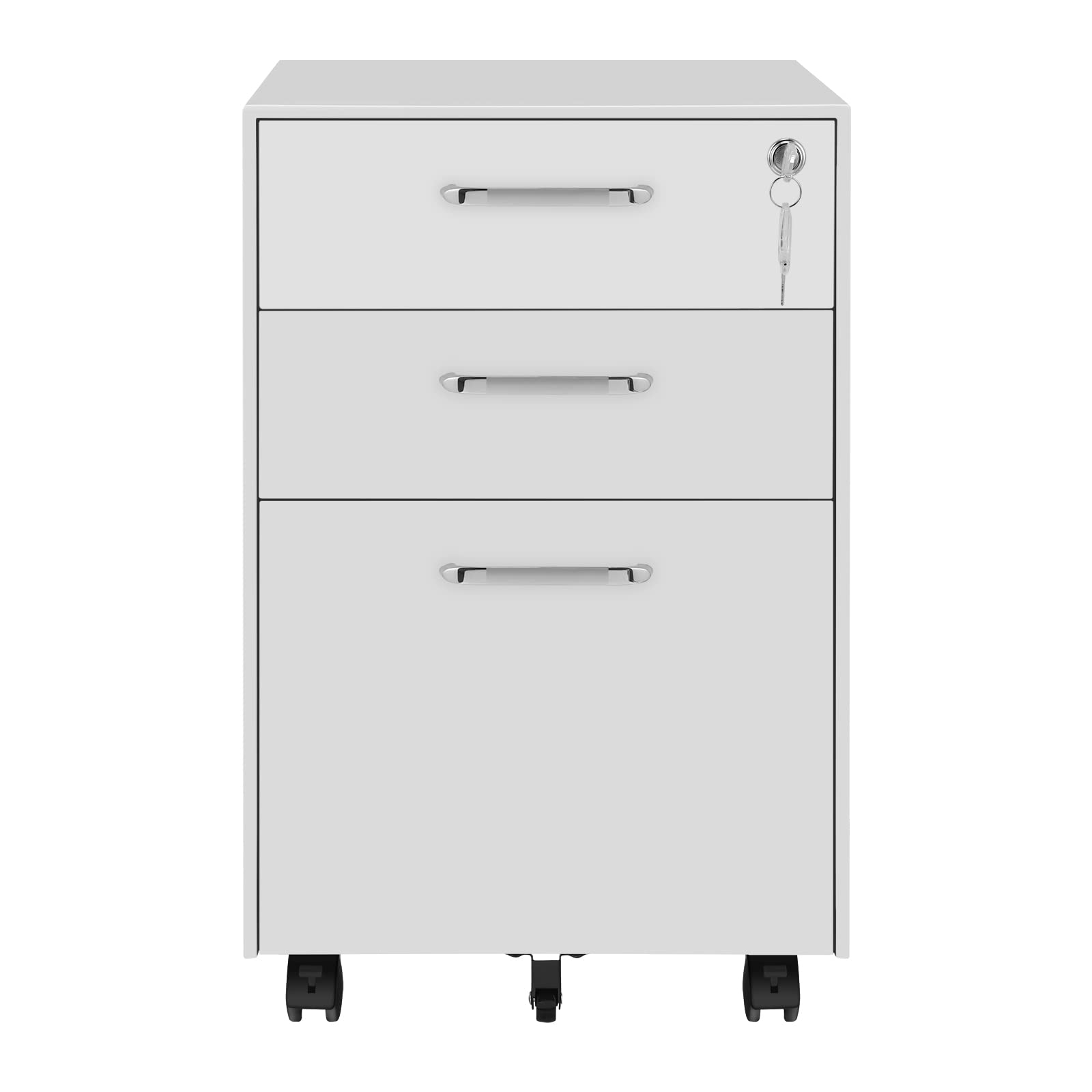 songmics-rollcontainer-stahl-wei-3-schubladen-abschlie-bar-mit-rollen image 8