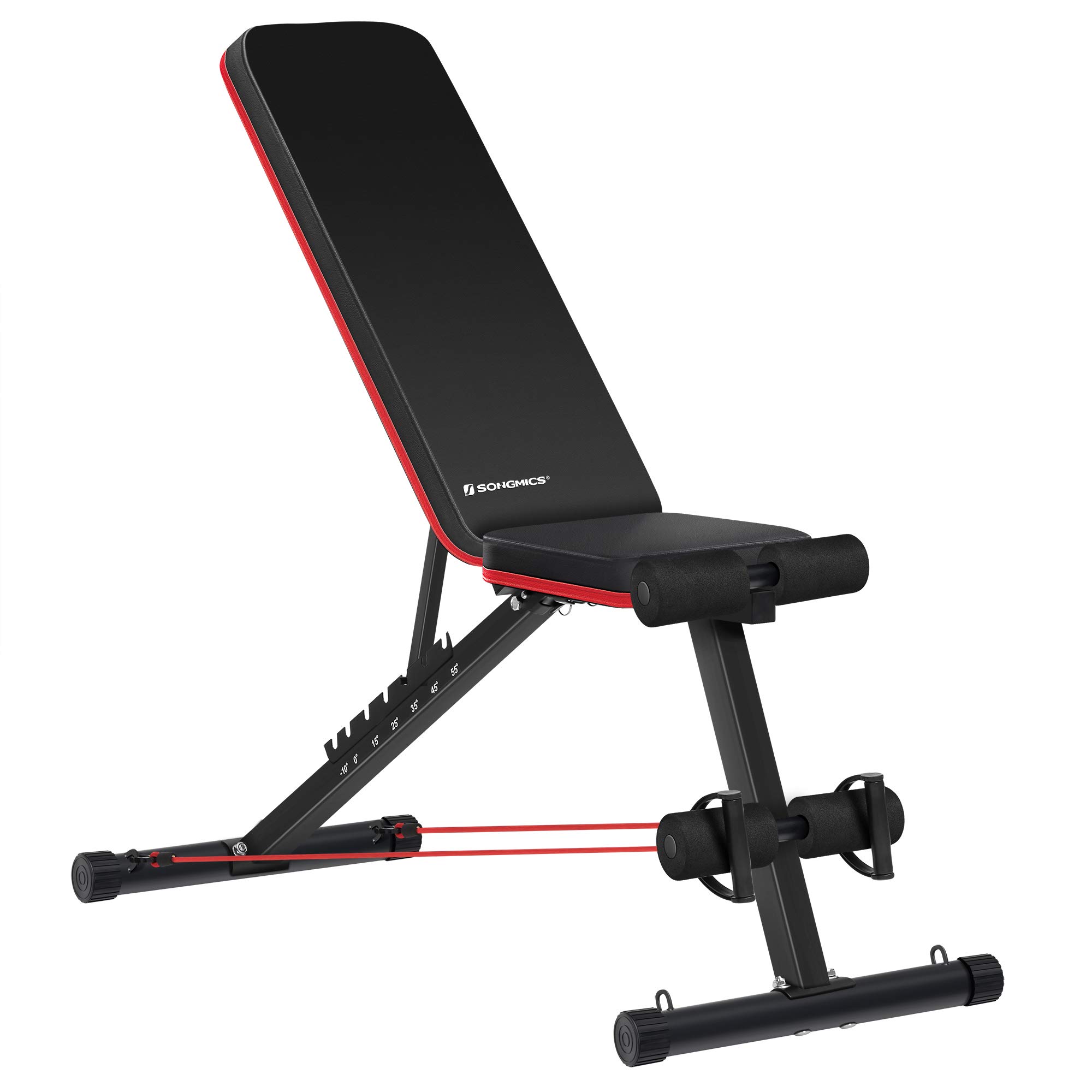 songmics-hantelbank-swb801r01-trainingsbank-verstellbar-klappbar-schwarz-rot image 1