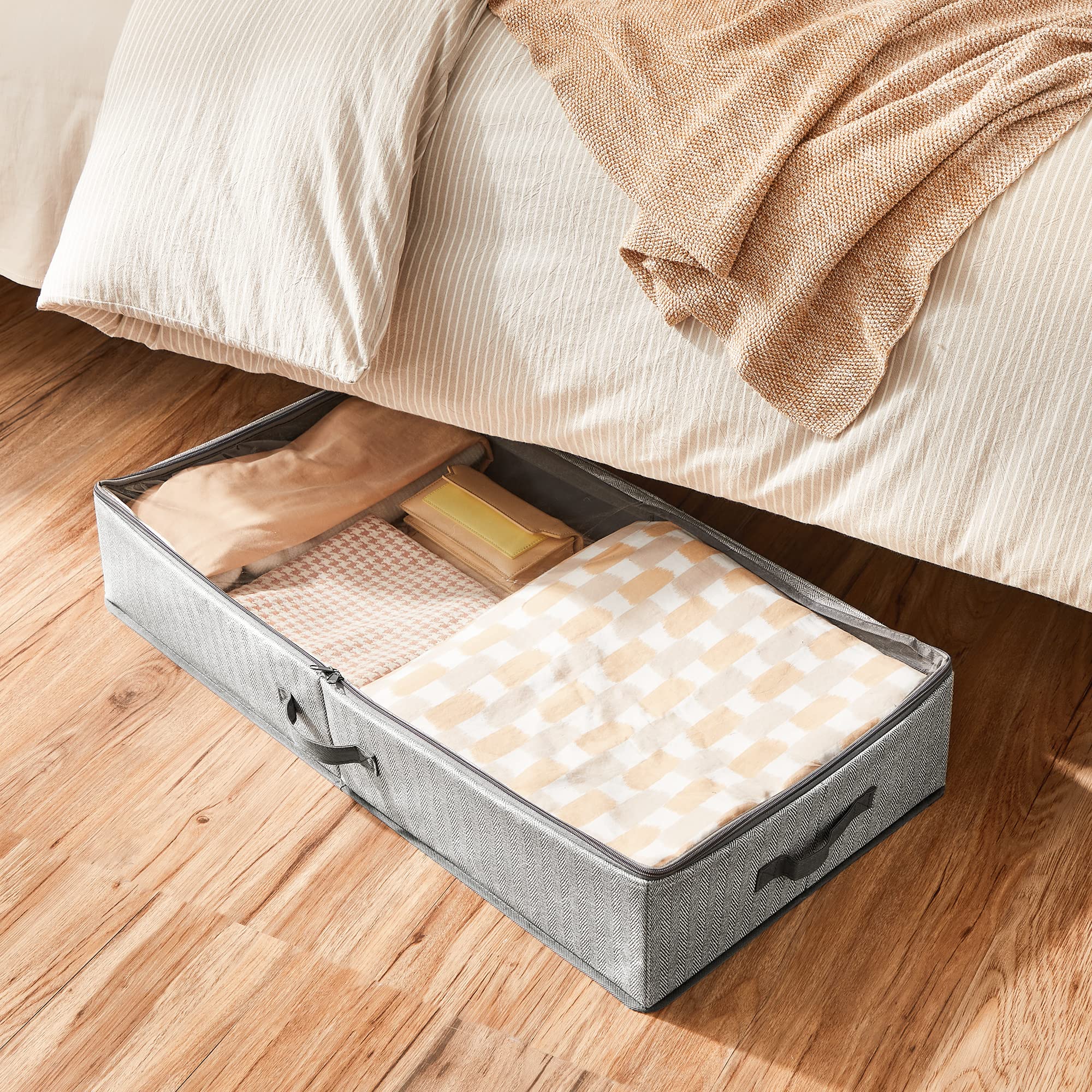 songmics-unterbett-aufbewahrungsbox-2er-set-faltbar-grau image 5