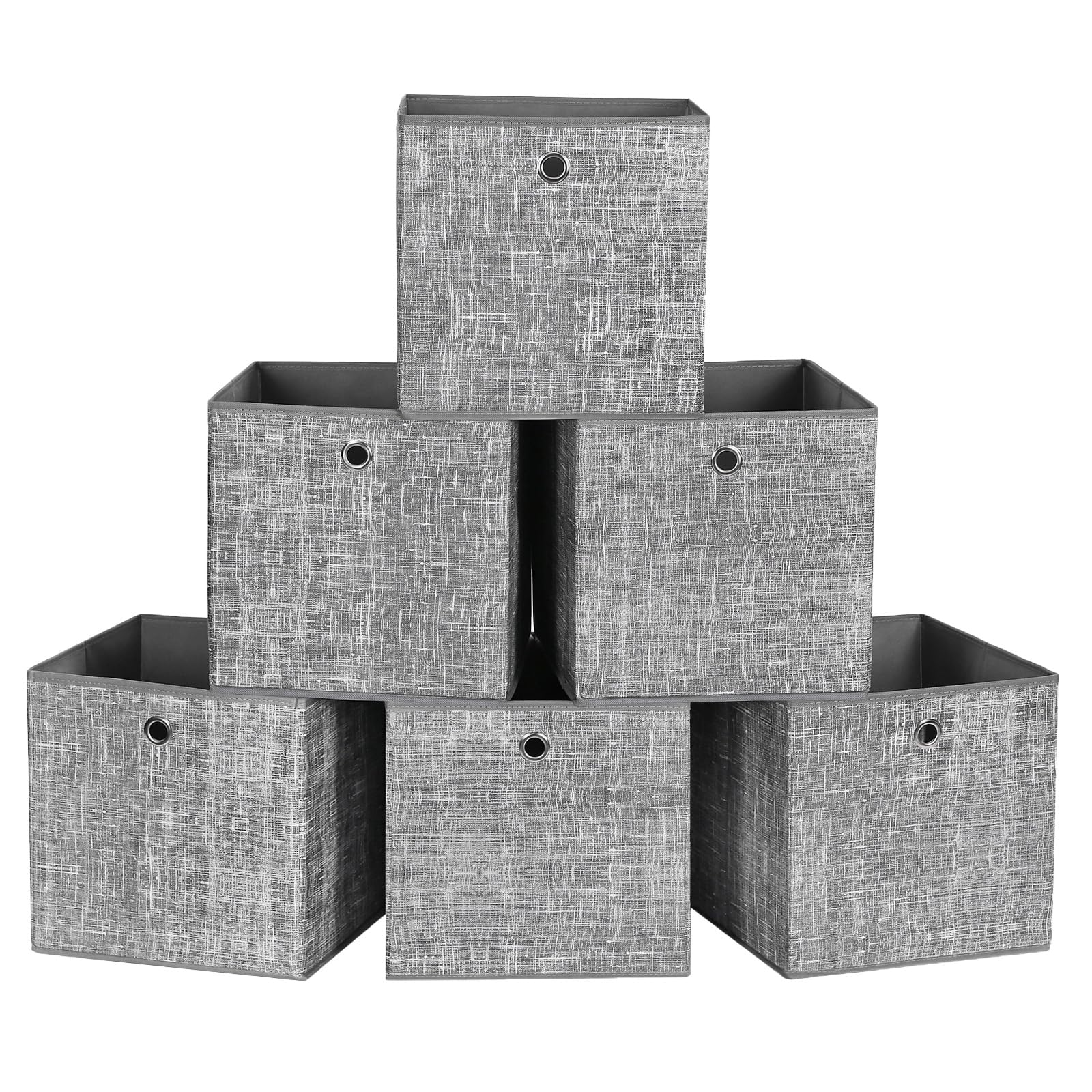 songmics-aufbewahrungsbox-6er-set-rfb02lg-3-grau-meliert-30-x-30-x-30-cm image 1