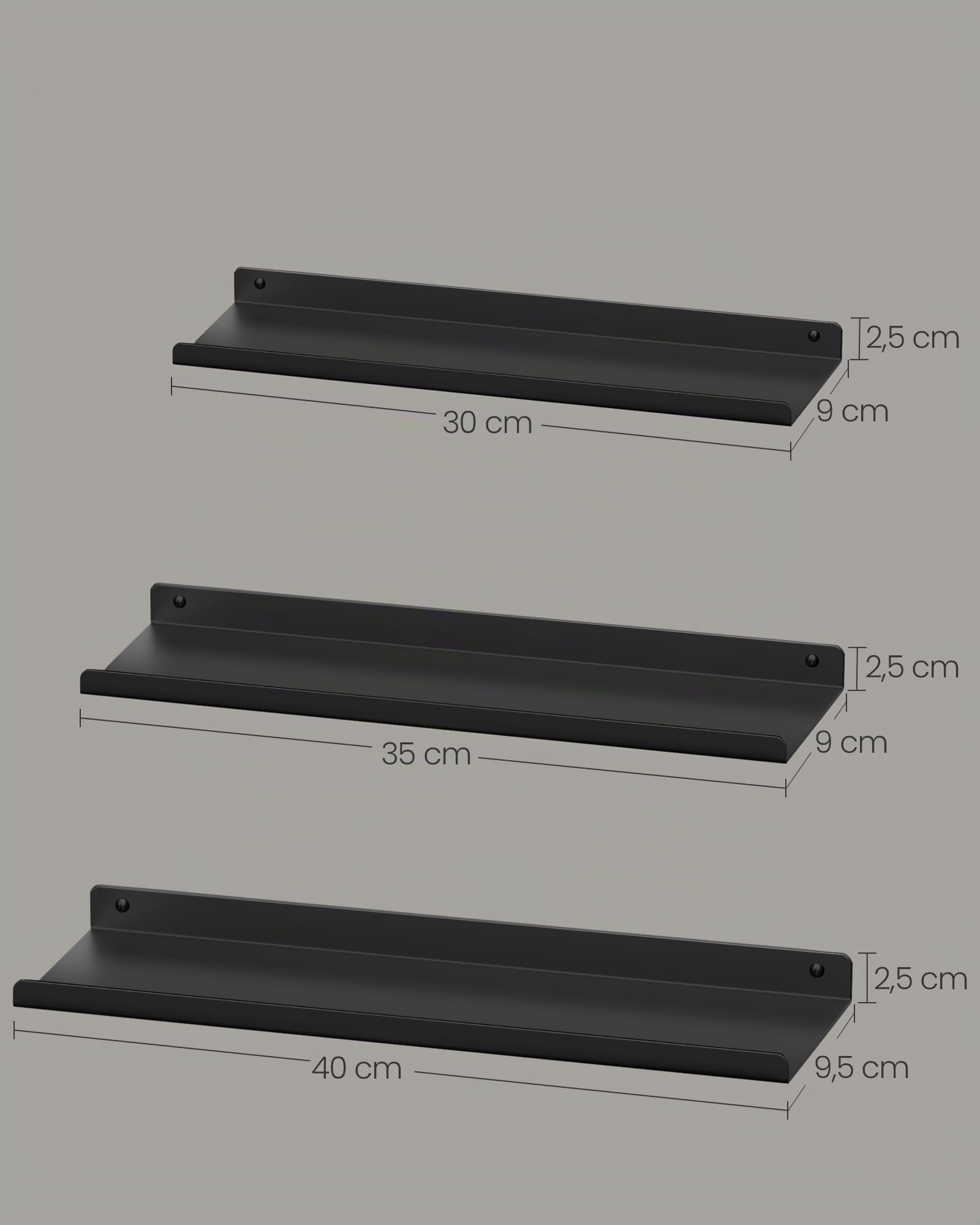 songmics-custos-wandregal-metall-3er-set-schweberegal-schwarz-lfs12bk image 3
