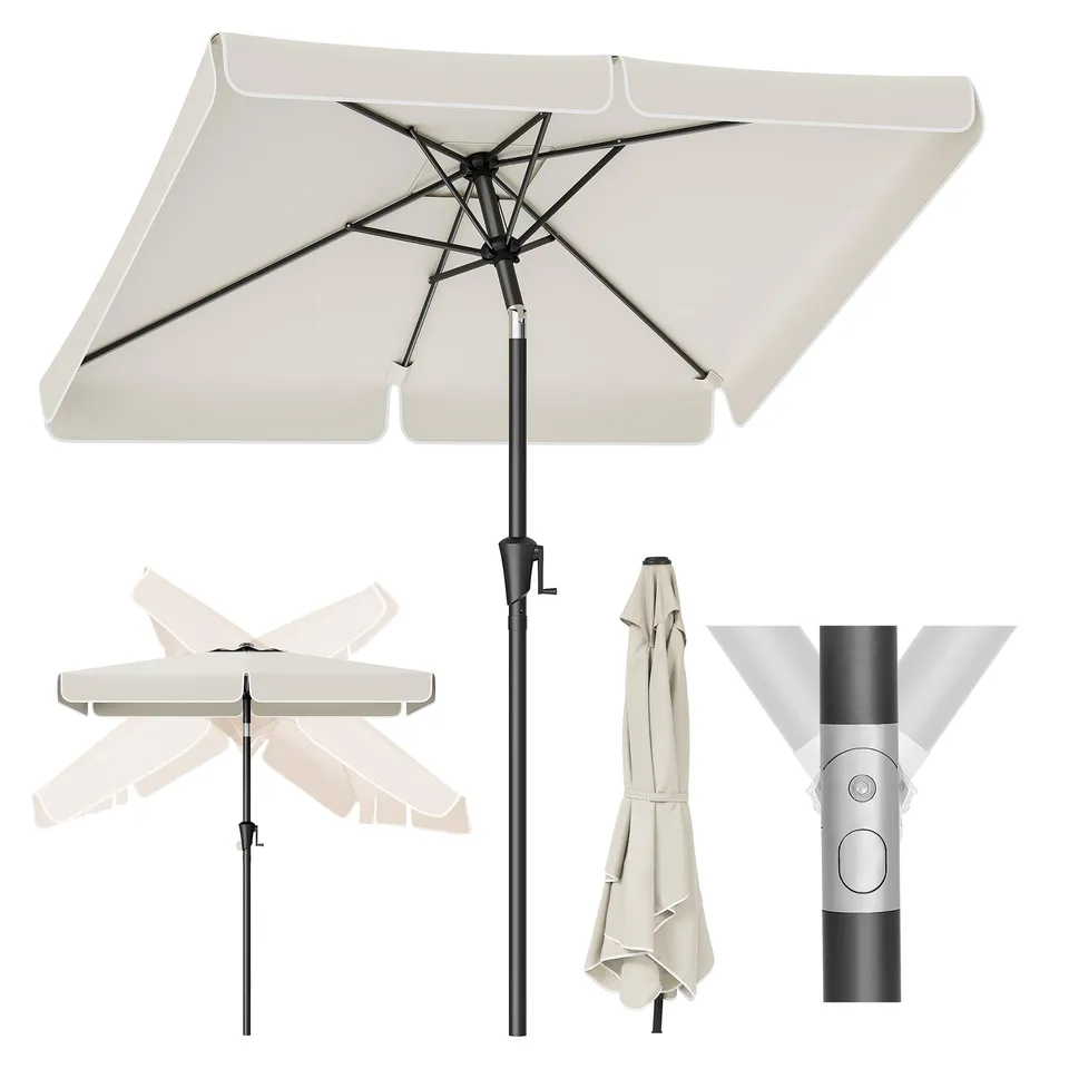 songmics-sonnenschirm-gpu048m01-200-x-150-cm-rechteckig-beige-ohne-st-nder image 1
