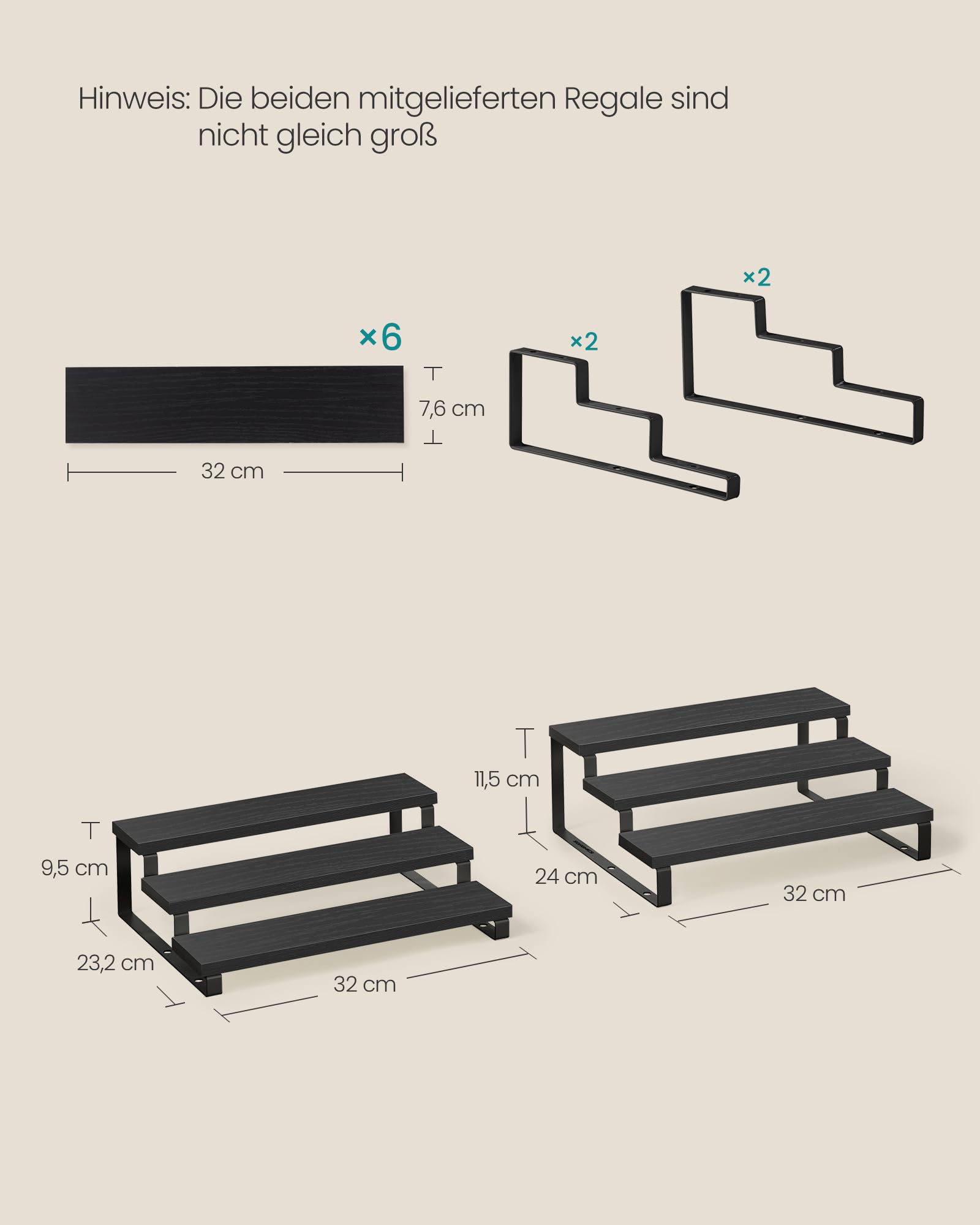 songmics-kcs116b01-gew-rzregal-2er-set-3-stufig-schwarz image 3