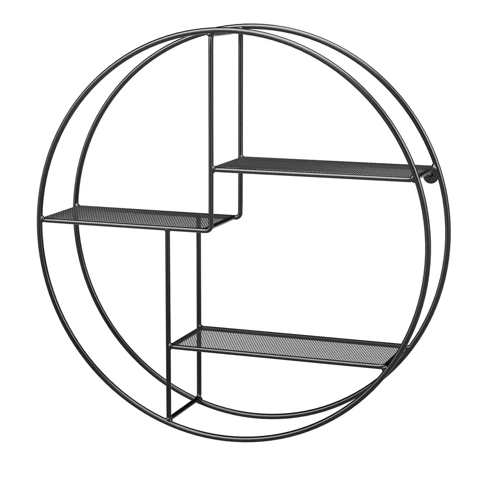 songmics-rundes-wandregal-schwarz-55-x-12-cm-3-ablagen image 1