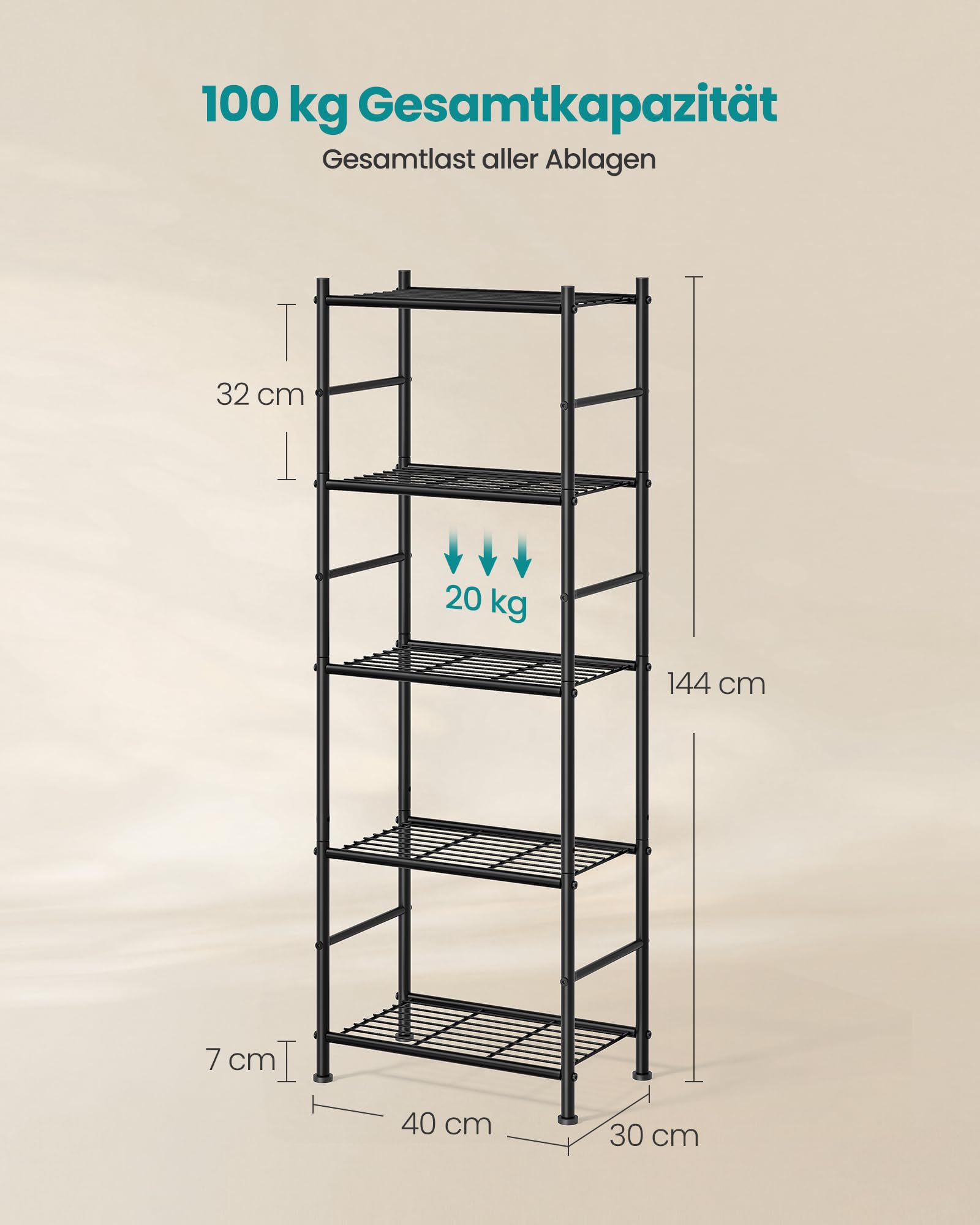songmics-standregal-40-x-30-x-144-cm-metallregal-mit-5-ablagen image 3