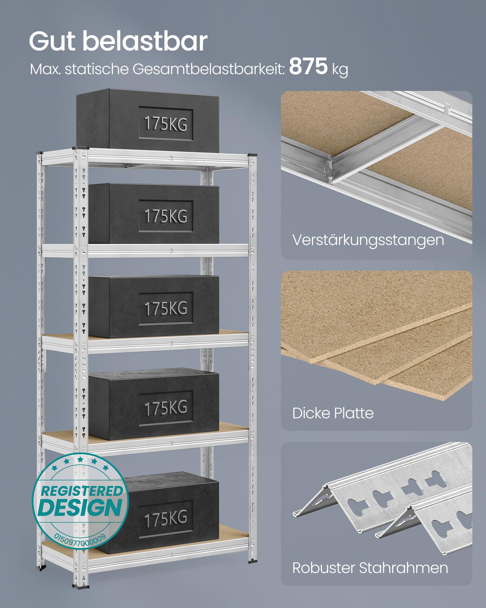songmics-schwerlastregal-glr455e01-2er-set-40x90x180-cm-silbern-bis-875-kg image 7
