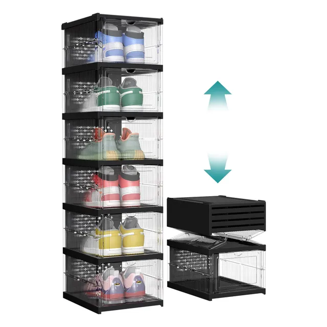 songmics-schuhschrank-lsp205b01-mit-6-schuhboxen-transparent-tintenschwarz image 1