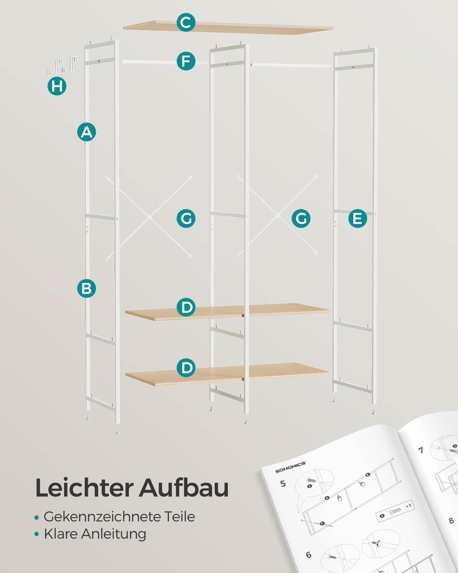 songmics-kleiderschrank-offen-94-5-x-40-x-180-cm-garderobe-mit-stange image 7
