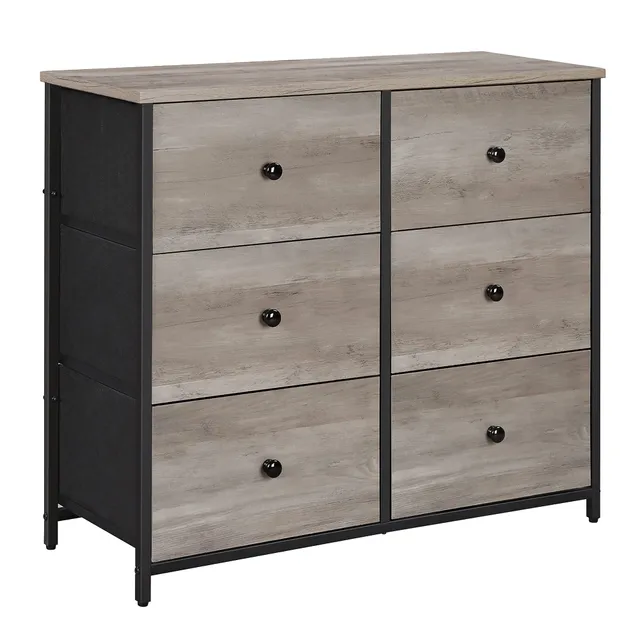 songmics-kommode-6-stoffschubladen-mdf-industrial-greige-schwarz-lgs023g01 image 1