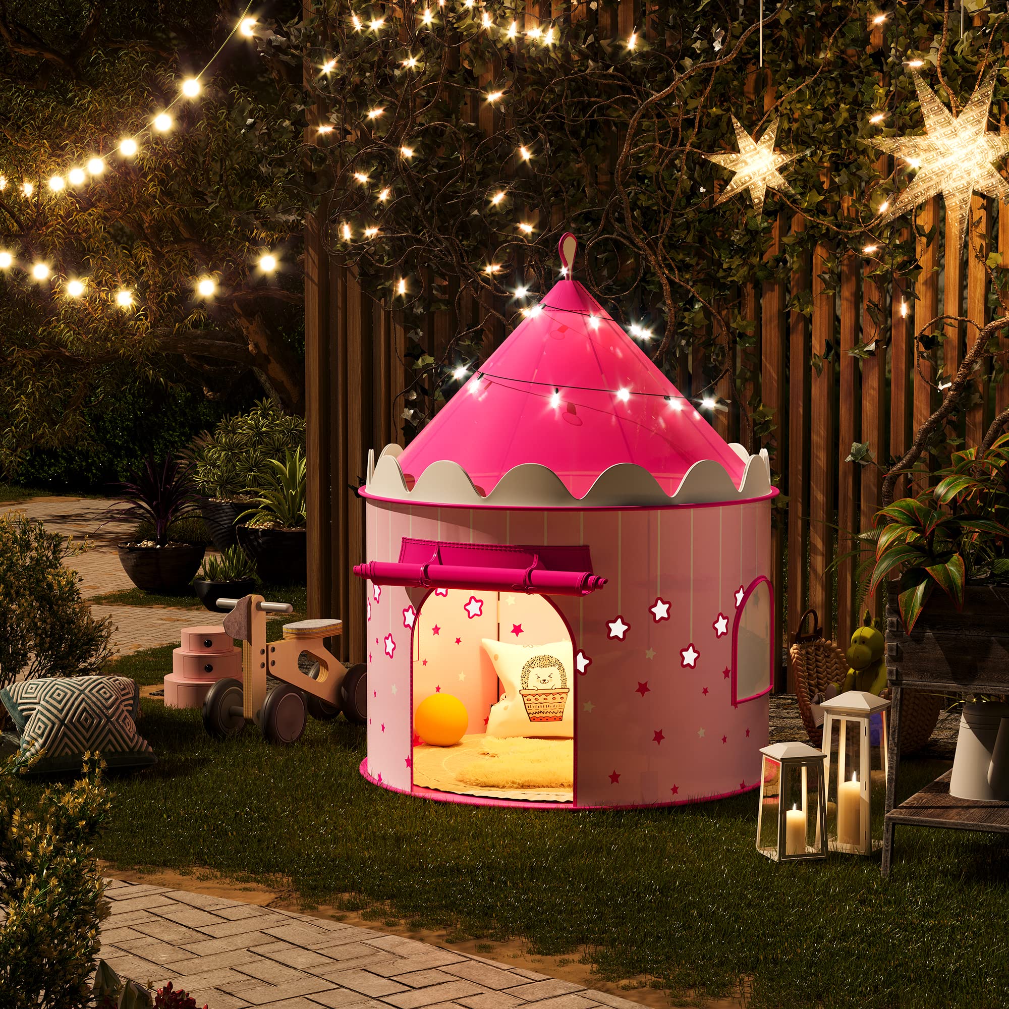 songmics-spielzelt-lpt01pk-prinzessinnenschloss-pink-101-x-135-cm image 4