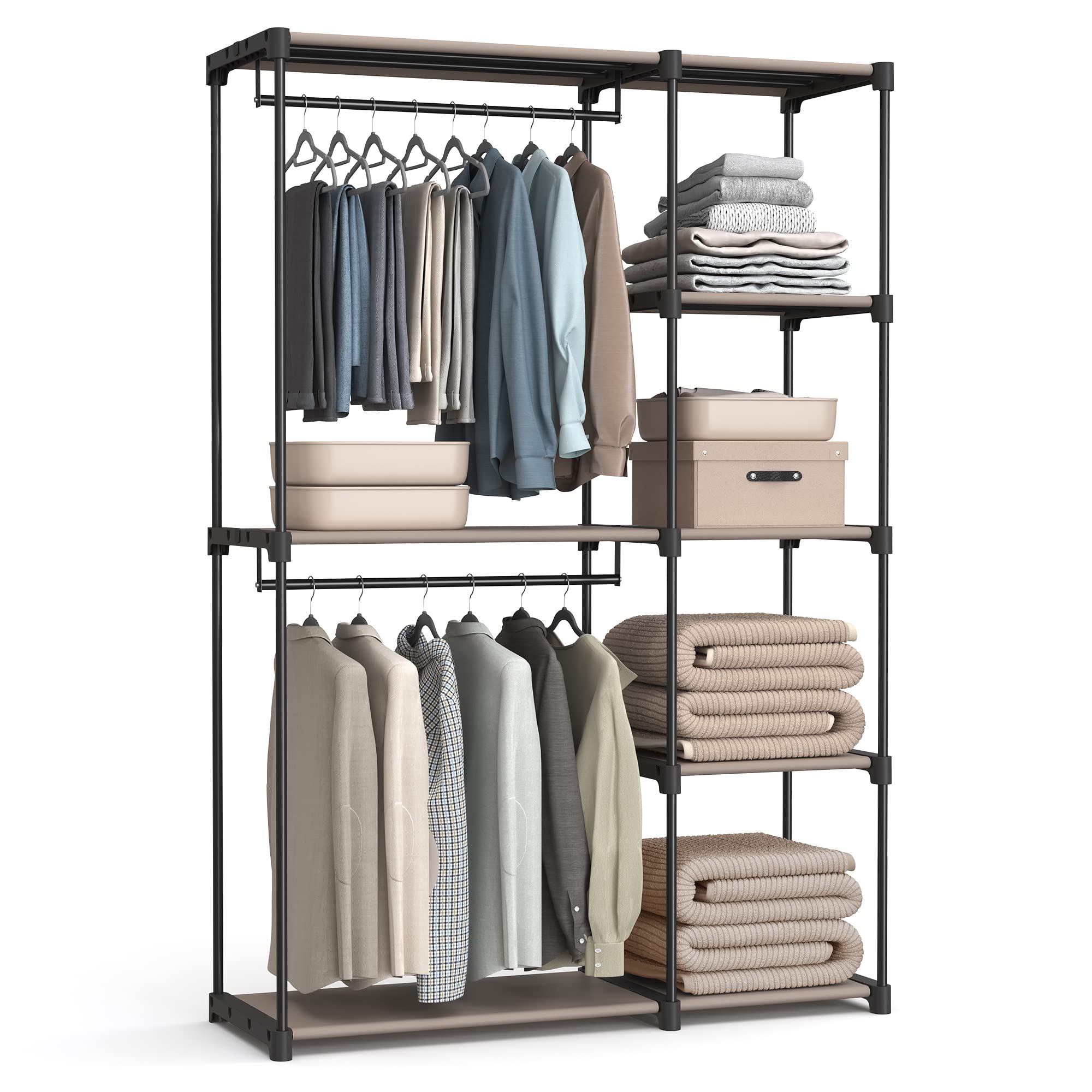 songmics-kleiderschrank-ryg24bk-schwarz-offen-kleiderst-nder-112-x-43-x-165-cm image 8