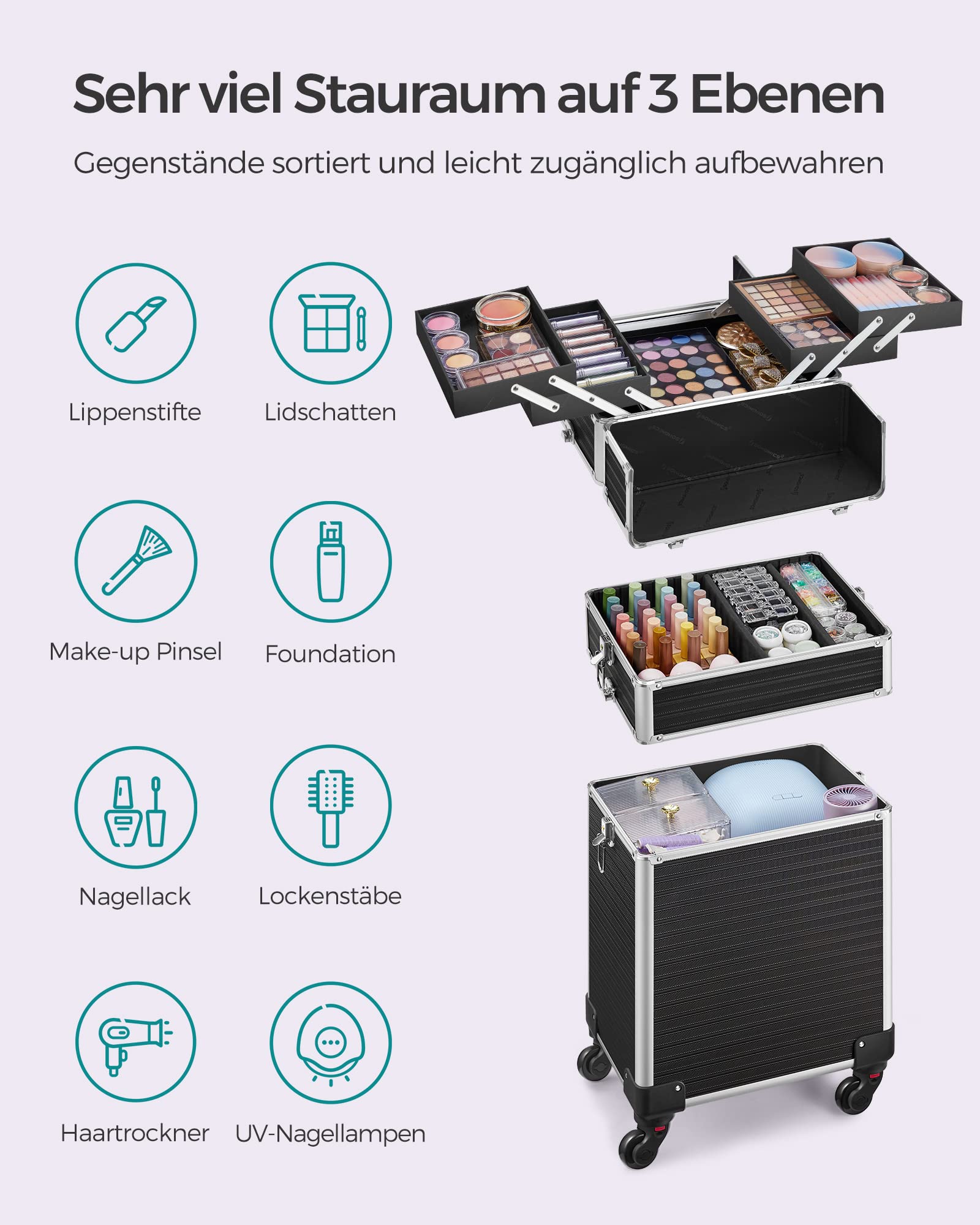 songmics-kosmetikkoffer-trolley-3-in-1-34x24x70-5cm-schwarz-jhz014b01 image 3