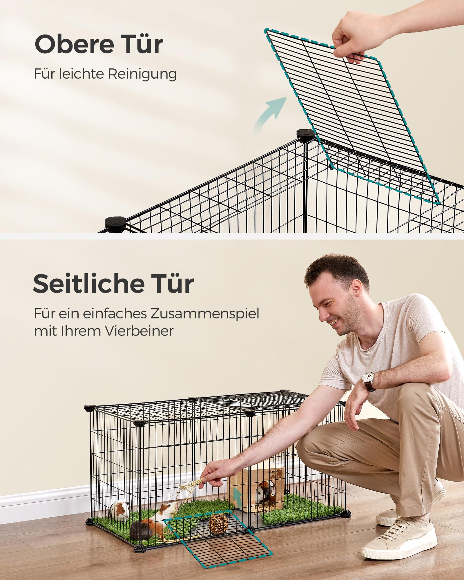 songmics-lpi009b01-kleintierk-fig-laufstall-l-82x41x41-cm-schwarz image 5