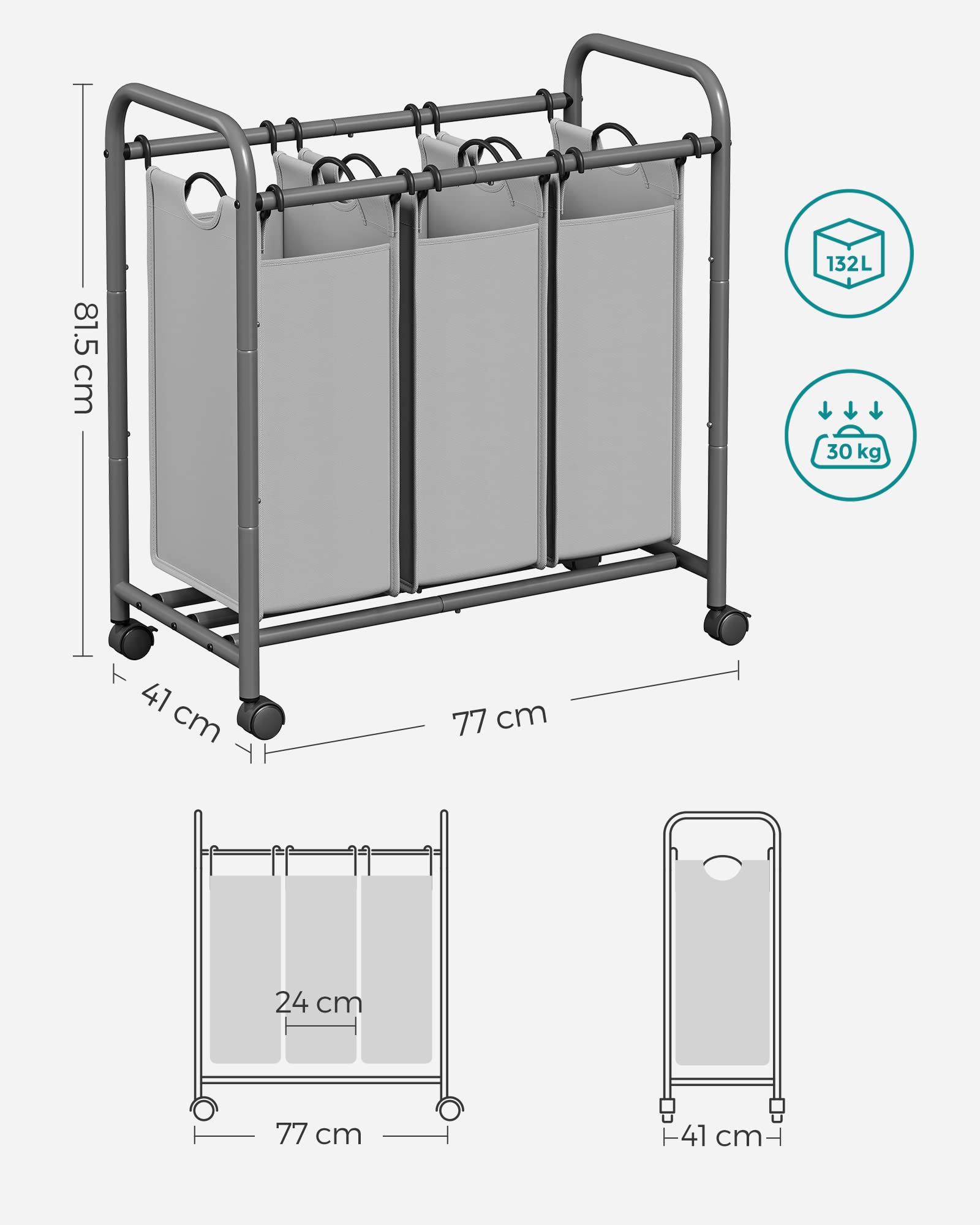 songmics-lsf003gs-w-schekorb-3-f-cher-mit-rollen-132-liter-grau image 6