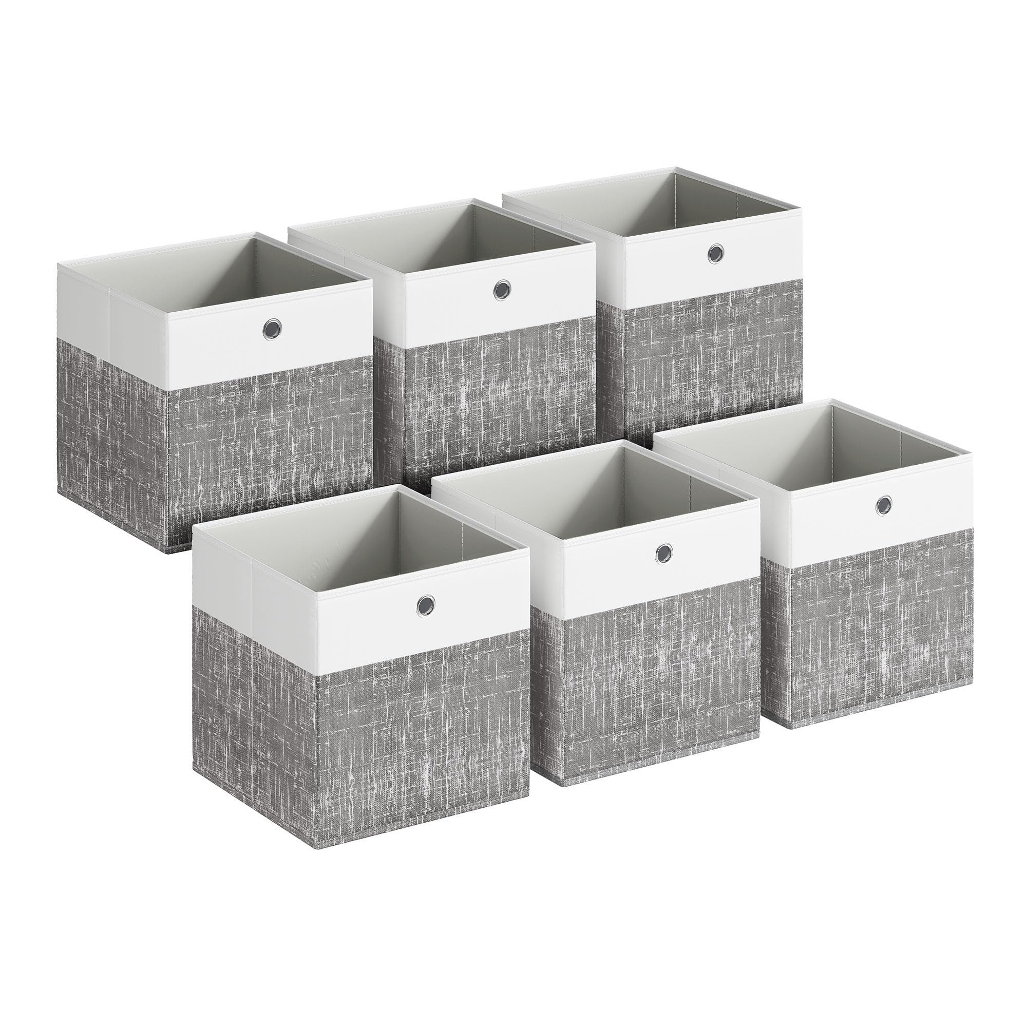 songmics-aufbewahrungsbox-6er-set-30-x-30-x-30-cm-wolkenwei-schilfgrau-rfb430gm0 image 1