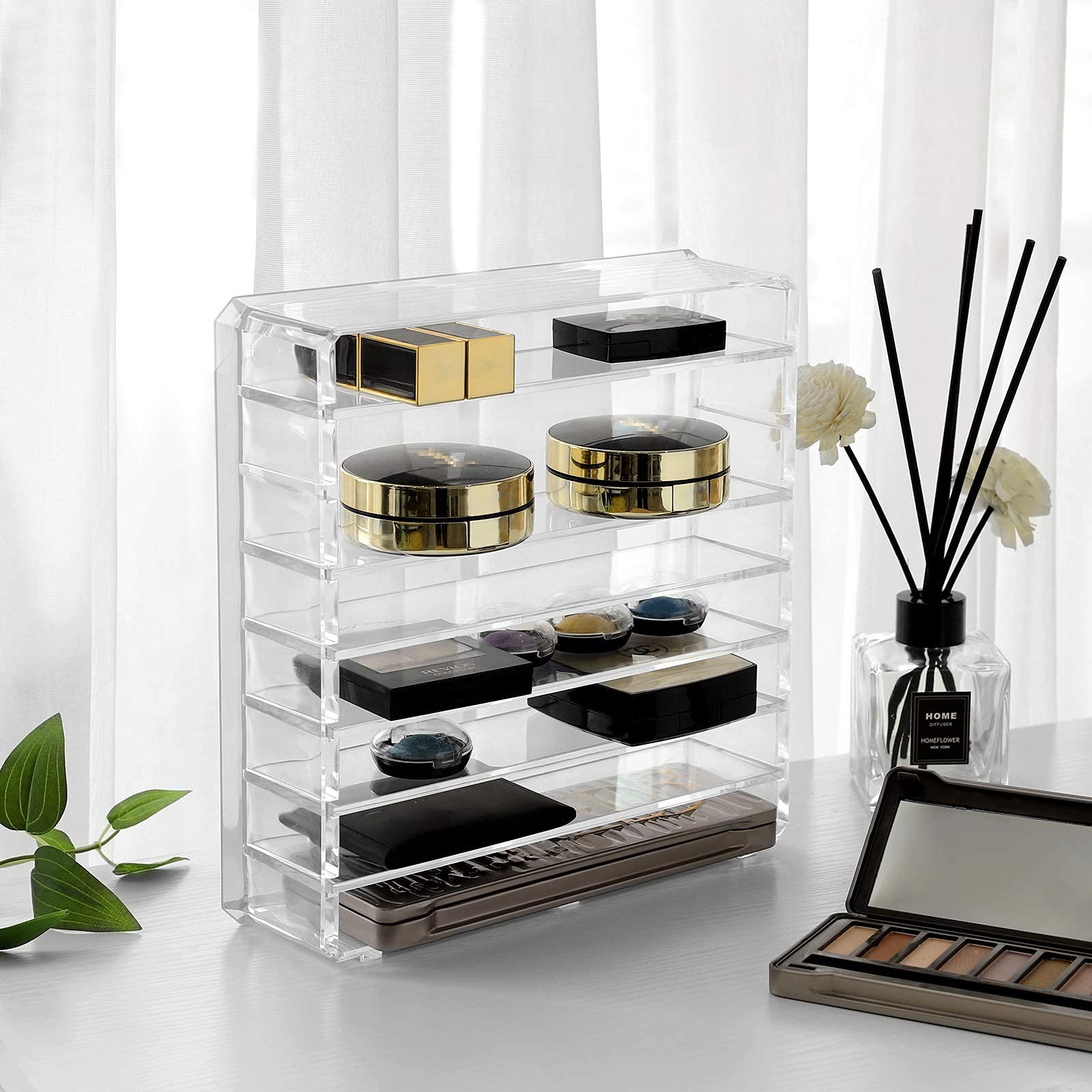 songmics-make-up-organizer-jmu02tp-acryl-transparent-mit-7-verstellbaren-ablagen image 2